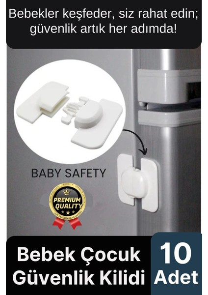 Özel Üretim Buzdolabı Çekmece Dolap Pencere Sabitleyici 10 Adet Çocuk Bebek Koruyucu Güvenlik Kilidi