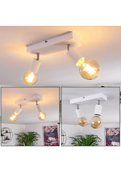 Modern Beyaz 2XE27 Mafsallı Hareketli Başlık(Glop Ampul Hariç) Metal Spot Avize fiyatları