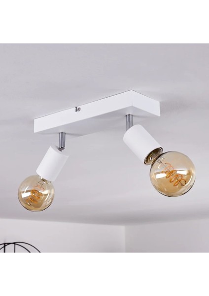 Modern Beyaz 2XE27 Mafsallı Hareketli Başlık(Glop Ampul Hariç) Metal Spot Avize modelleri