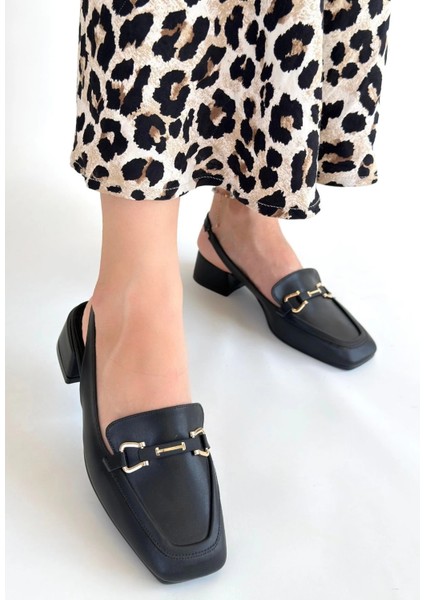 Yzlal Joone Siyah Cilt Topuklu Ayakkabı (Numara: 40)