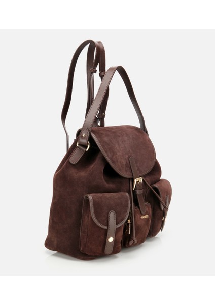 03CAH316410A480 KADIN Süet Deri Kahverengi Cepli Tokalı Sırt Çantası fırsatları
