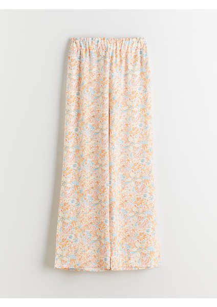 Yeni Sezon Beli Lastikli Desenli Kız Çocuk Pantolon