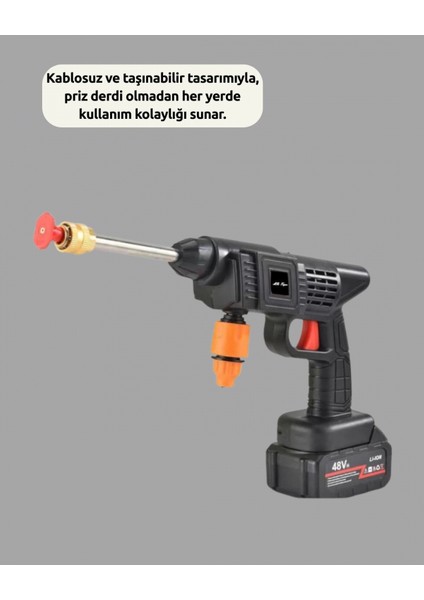 Taşınabilir Şarjlı Basınçlı Yıkama Tabancası Köpük Aparatlı modelleri