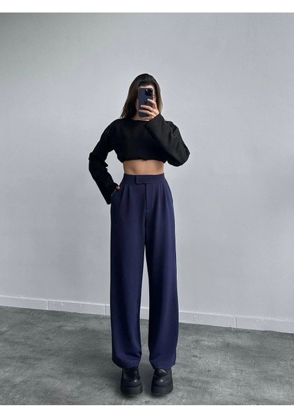 Yzlal Cırtlı Palazzo Pantolon Lacivert (Beden: M) fiyatları