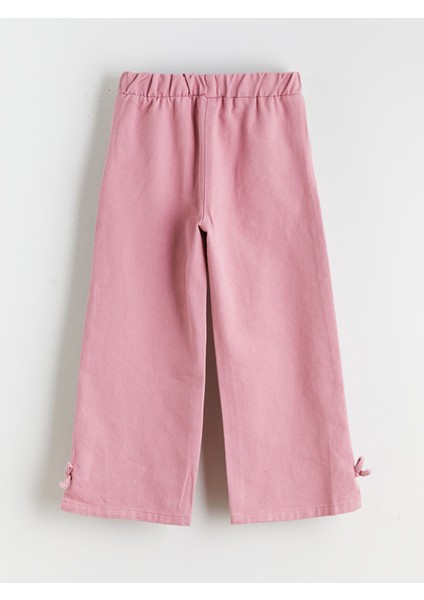 Yeni Sezon Beli Lastikli Fiyonk Detaylı Kız Çocuk Pantolon fırsatları