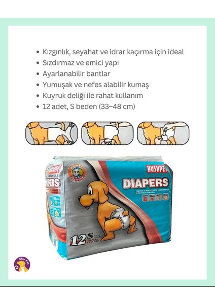 Ultra Emici Köpek Külot Çiş Pedi S Beden 12'li fiyatları