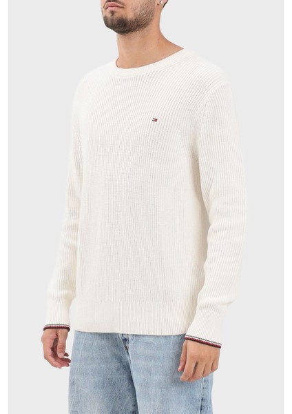 Pamuklu Regular Fit Logolu Bisiklet Yaka Kazak Erkek Kazak MW0MW41516 Z00 fiyatları