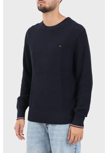 Pamuklu Regular Fit Logolu Bisiklet Yaka Kazak Erkek Kazak MW0MW41516 Dw5 fiyatları