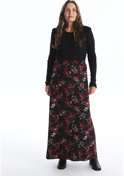 Yeni Sezon Beli Lastikli Desenli Kadın Etek