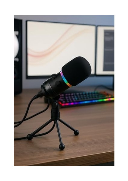 Rgb Profesyonel Stüdyo Mikrofon Kayıt Usb/xlr Çift Modlu Podcast Dinamik Mikrofon Masaüstü Canlı Yayın Mikrofonu Pc Usb, Oyun, Podcast, Kayıt, Yayın, Mac, Winows ile Uyumlu Q1 modelleri