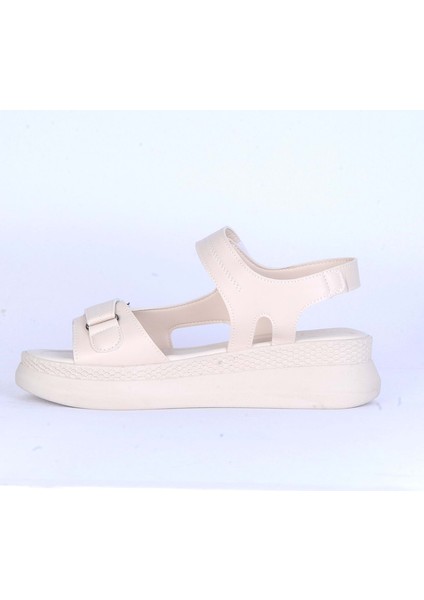 Moda Ayakkabı 146 Syh-Krem Ortopedik Kadın Sandalet Ayakkabı modelleri