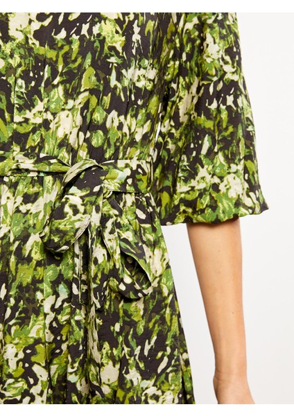 Yeni Sezon Bisiklet Yaka Desenli Uzun Kollu Kadın Gömlek Elbise indirimleri