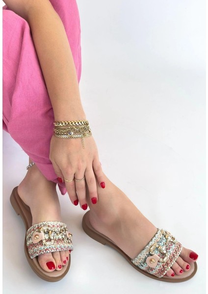 Yzlal Gonne Renkli Hasır Dokuma Terlik (Numara: 36) fiyatları