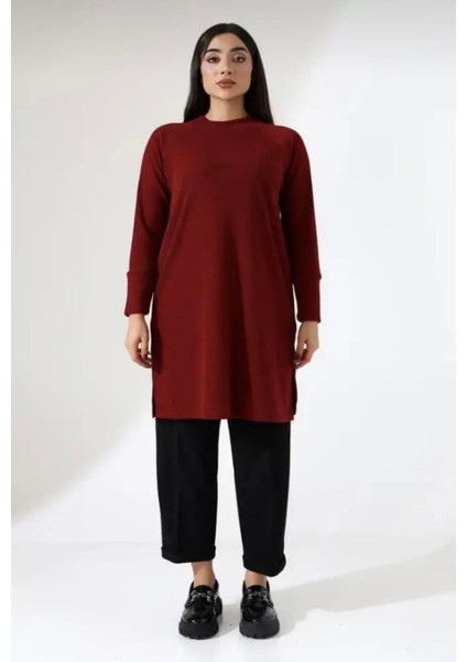 Bisiklet Yaka Büyük Beden Triko Tunik