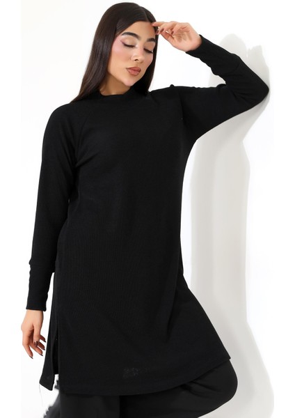 Bisiklet Yaka Büyük Beden Triko Tunik