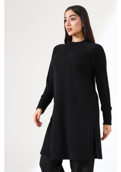 Bisiklet Yaka Büyük Beden Triko Tunik