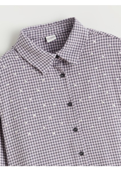 Yeni Sezon Ekose Taşlı Kız Çocuk Gömlek fiyatları