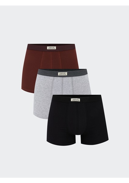 Yeni Sezon Standart Kalıp Pamuklu Esnek Erkek Boxer 3'lü