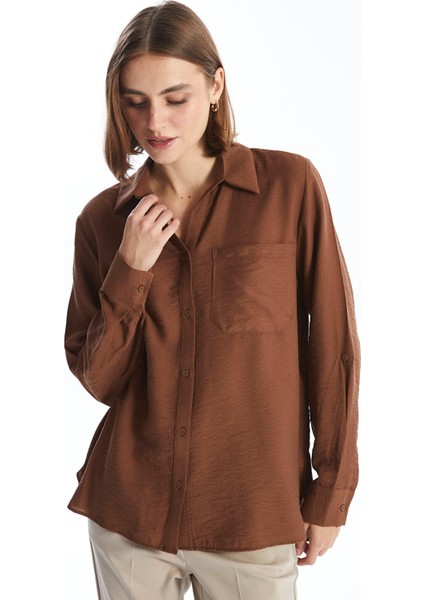 Yeni Sezon Düz Uzun Kollu Kadın Gömlek