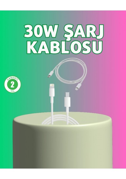 Orijinal Kalite 30W Type-C Lightning Hızlı Şarj Kablosu – 1.2m Dayanıklı