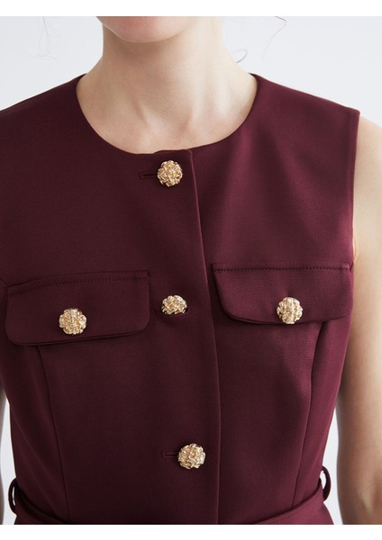 Yeni Sezon Bisiklet Yaka Beli Kemerli Kadın Yelek modelleri