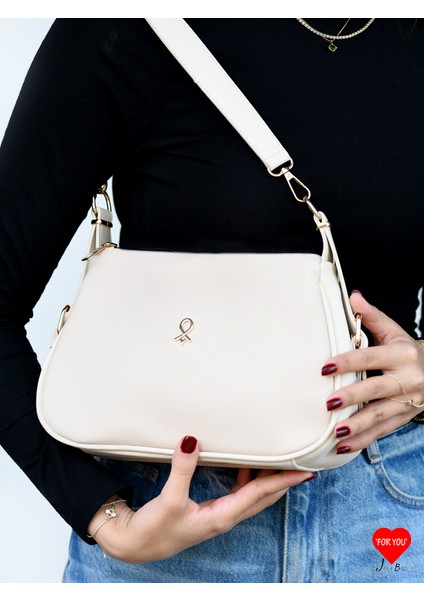 Sofia 3 Bölmeli Yumuşak Deri Çift Askılı Baget ve Omuz Çantası