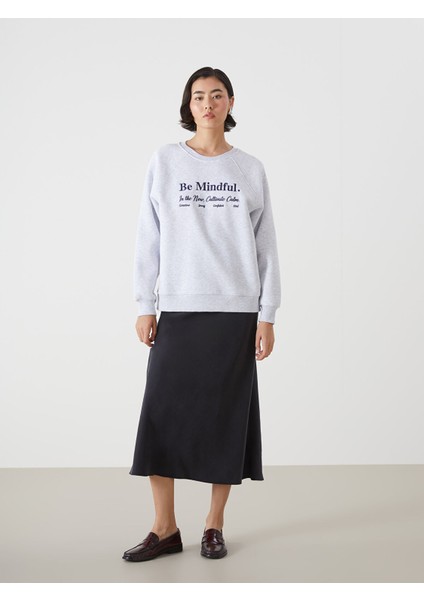 Yeni Sezon Bisiklet Yaka Nakışlı Kadın Kalın Sweatshirt fiyatları