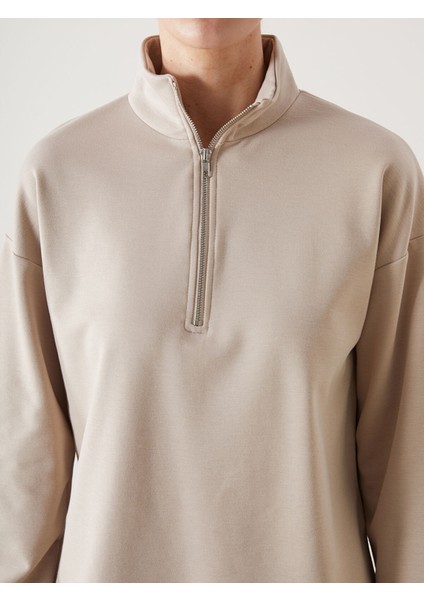 Yeni Sezon Dik Yaka Kadın Sweatshirt Tunik modelleri