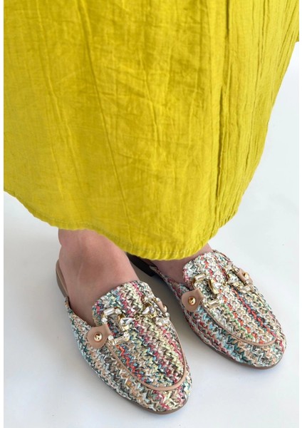 Yzlal Yenda Renkli Dokumalı Terlik (Numara: 39)