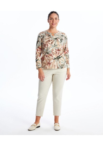 Yeni Sezon Bisiklet Yaka Desenli Kadın Bluz fiyatları