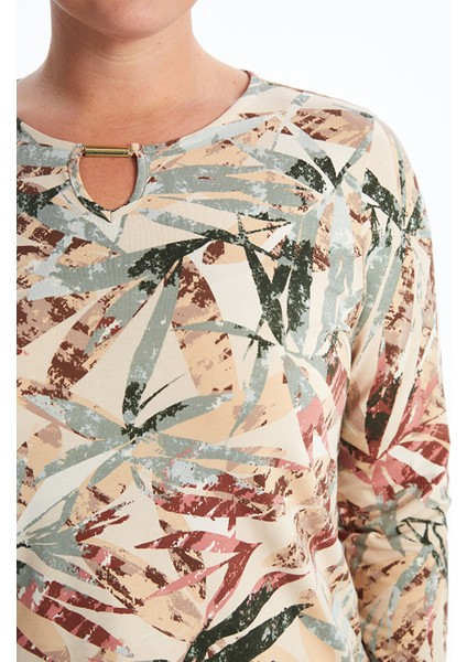 Yeni Sezon Bisiklet Yaka Desenli Kadın Bluz modelleri
