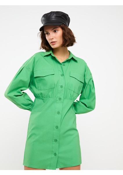 Yeni Sezon Düz Uzun Kollu Gabardin Kadın Gömlek Elbise fırsatları