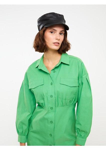 Yeni Sezon Düz Uzun Kollu Gabardin Kadın Gömlek Elbise indirimleri