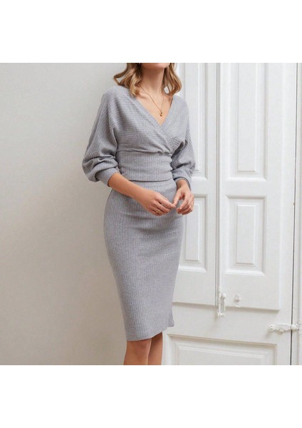 Sptrns Kruvaze Şardonlu Etekli Takım Gri (Beden: M) fırsatları