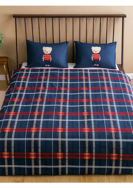 Home Ayı Teddy Desenli %100 Pamuk Poplin Kumaş Çift Kişilik Nevresim Seti 200X220 cm fiyatları