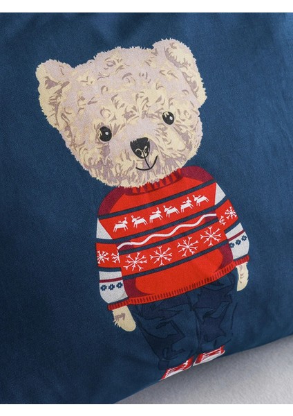 Home Ayı Teddy Desenli %100 Pamuk Poplin Kumaş Çift Kişilik Nevresim Seti 200X220 cm fırsatları