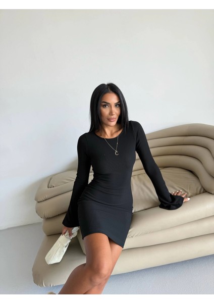 Sptrns Prenses Kol Esnek Kumaş Elbise Siyah F2334 (Beden: M) fırsatları