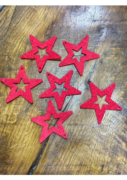 6 Adet Keçe Yıldız Set Arma 8x8 cm