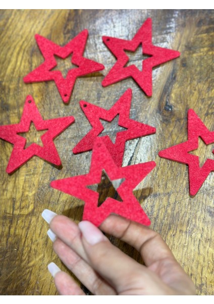 6 Adet Keçe Yıldız Set Arma 8x8 cm fiyatları