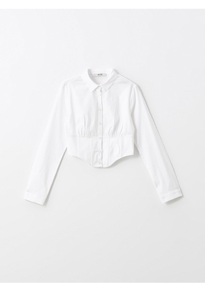 Yeni Sezon Poplin Crop Kadın Gömlek