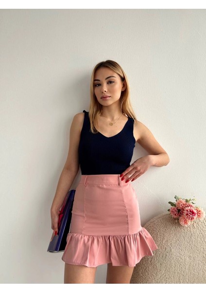 Sptrns Altı Fırfırlı Etek Pudra S24817 (Beden: S) fiyatları