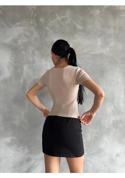 Yzlal Taş Baskılı Kaş Korse Bluz Bej (Beden: Standart) fiyatları