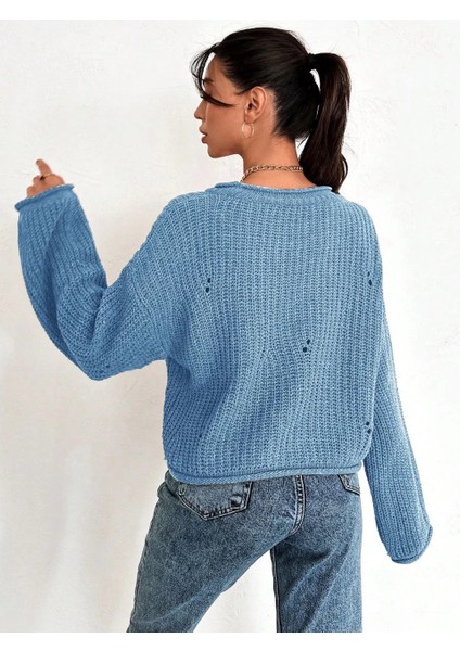 Sptrns Salaş Delik Detaylı Kazak Mavi (Beden: Standart) fiyatları