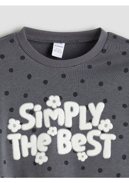 Yeni Sezon Bisiklet Yaka Puantiyeli Kız Çocuk Sweatshirt modelleri