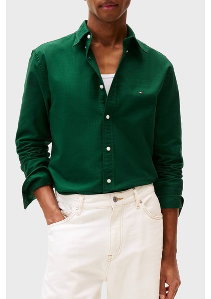 Pamuklu Regular Fit Logolu Uzun Kollu Gömlek Erkek Gömlek MW0MW35774 0ıa