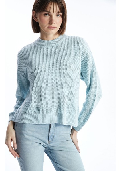 Yeni Sezon Bisiklet Yaka Oversize Kadın Triko Kazak