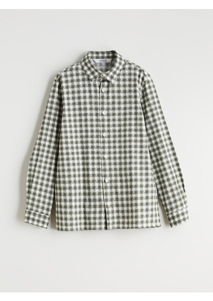 Yeni Sezon Uzun Kollu Ekose Erkek Çocuk Gömlek