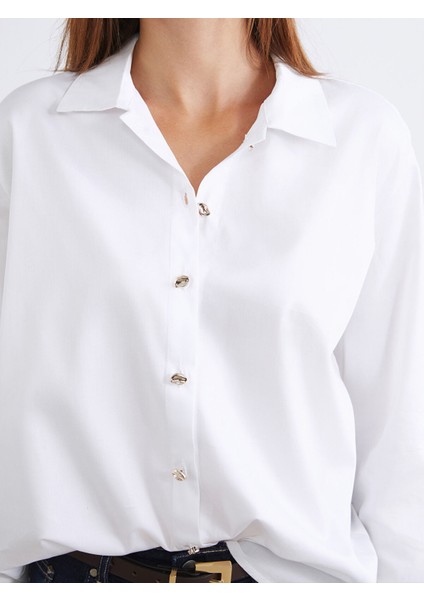 Yeni Sezon Loose Fit Poplin Kadın Gömlek modelleri