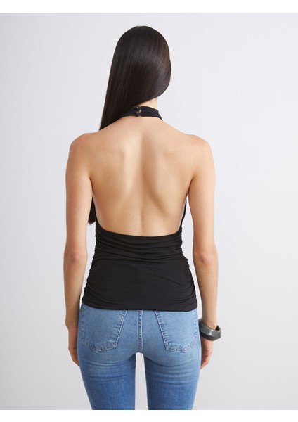 Yeni Sezon Halter Yaka Büzgülü Bluz fırsatları