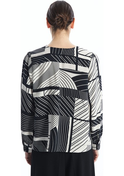 Yeni Sezon V Yaka Desenli Kadın Bluz indirimleri